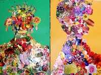portrait par Arcimboldo avec des fleurs