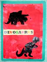 couverture de cahier avec des empreintes de dinosaures
