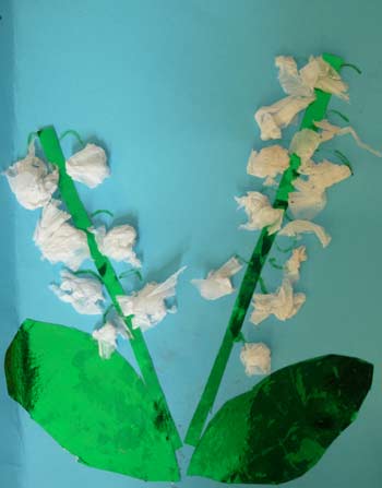 carte avec du muguet en papier