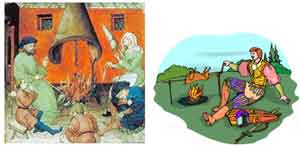 affiches sur l'alimentation au Moyen-Âge