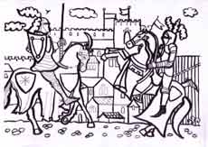 tournoi de chevaliers au Moyen-Âge