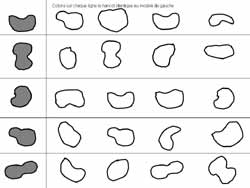 fiche pour retrouver une forme identique parmi plusieurs