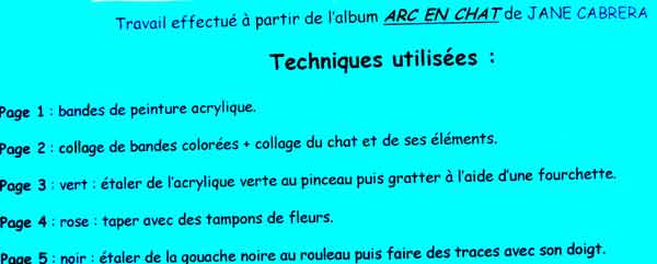 techniques utilisées pour le livre Arc-en-chat