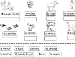 fiche pour faire correspondre des mots