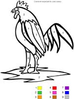 fichede coloriage à code dans un coq