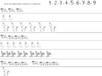 fiche de mathématiques pour dénombrer des animaux jusqu'à 9