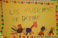 couverture du livre les musiciens de Brême fabriqué par des enfants