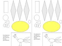 fiche pour reproduire une poule avec des formes géométriques