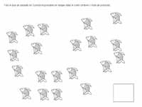 fiche de mathématiques pour regrouper des poissons par 3,5 ou 10