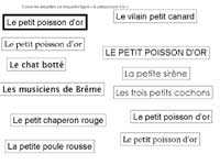 fiche pour faire correspondre des étiquettes en script avec des étiquettes en capitale d'imprimerie