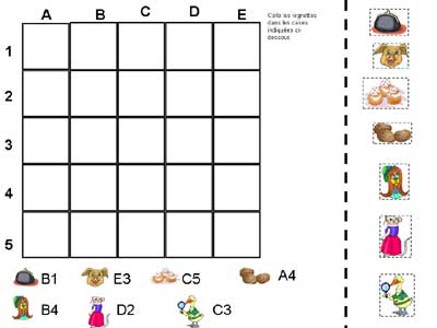 fiche de repérage dans un tableauautour de l'histoire Susie au magasin