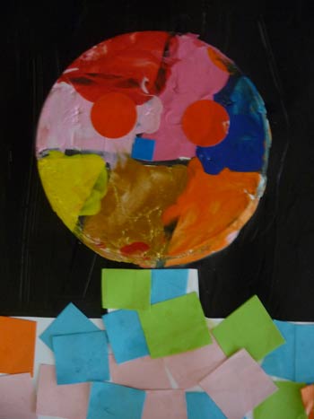 tête de bonhomme déstructurée en plâtre à la manière de Paul Klee