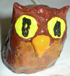 hibou en pâte à modeler durcissante