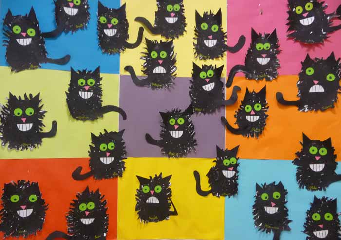 chats en gouache