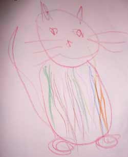 dessin de chat avec des poils