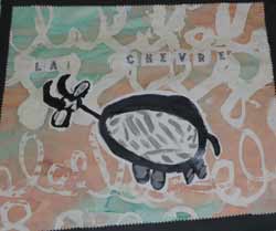 chèvre en peinture et fonden graphismes