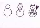 fiche pour apprendre à dessiner un bonhomme de neige