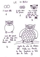 fiche pour apprendre à dessiner un hibou