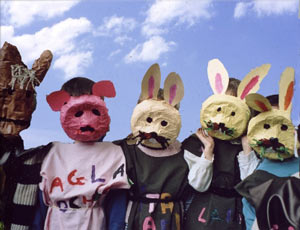 masque d'animaux en papier maché