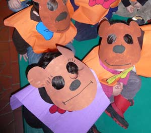 masques d'ours en carton