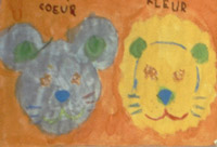 dessins de souris et lion faits avec des gabarits