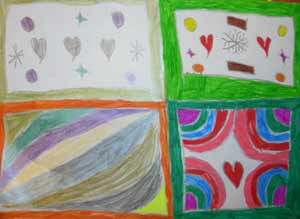 dessin structuré avec des coeurs