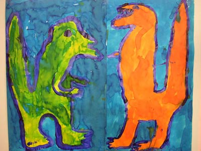 dinosaures en peinture