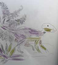 dinosaures aux crayons de couleur