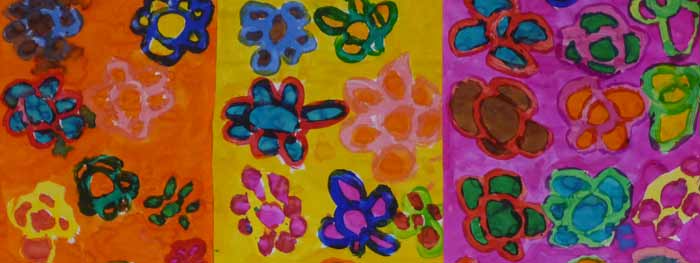 peinture de fleurs et acryliques