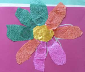 fleur en papier crépon