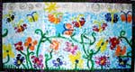 fresque de fleurs et papillons