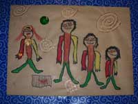 tableau avce le dessin de la famille