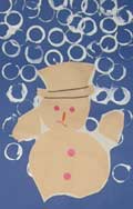  bonhomme de neige en collage