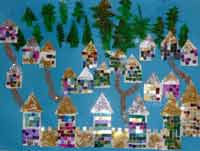  village de Noël en mosaique