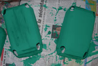 barquette de récupération peintes en vert