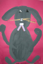 lapin de Pâques à la gouache