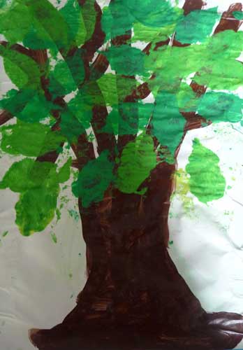 arbre en été en peinture