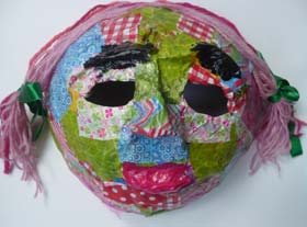 masque en papier maché