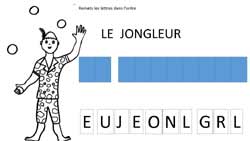 fiche pour recomposer le mot jongleur