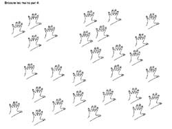 fiche de mathématiques entourer des mains en indiquer le nombre