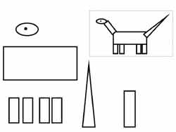 fiche pour reproduire un dinosaure avec des formes géométriques