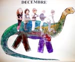 dinosaure portant des enfants