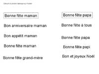 fiche pour reconnaitre bonne fête maman parmi d'autres mots