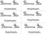 fiche de modèle pour écrire bonne fête maman en cursive