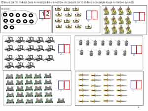 fiche de mathématiques pour compter et entourer par 10