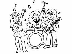 coloriage d'un groupe de musiciens