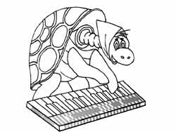 coloriage de tortue en train de jouer de la musique