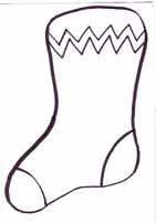 coloriage et graphismes de Noël sur une chaussette