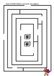 fiche labyrinthe avec le Père-Noël