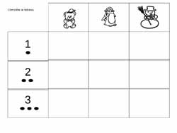 fiche de Noël de tableau à double entrée